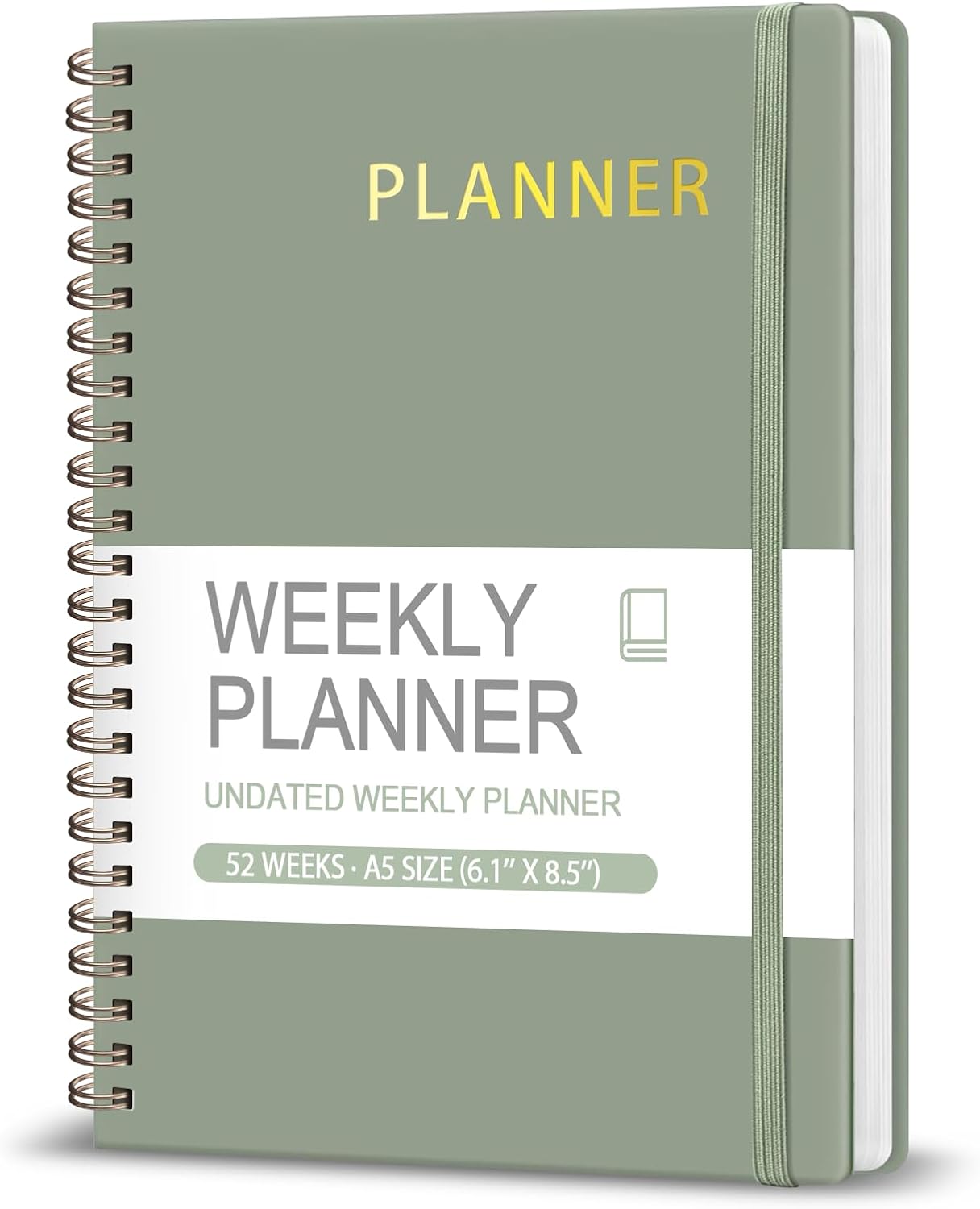 Undated Weekly Planner, Weekly To Do List Notebook, A5 Daily Planner | Office School Supplies, Spiral Binding, Inner Pocket, Goal, Organizer, Habit Tracker