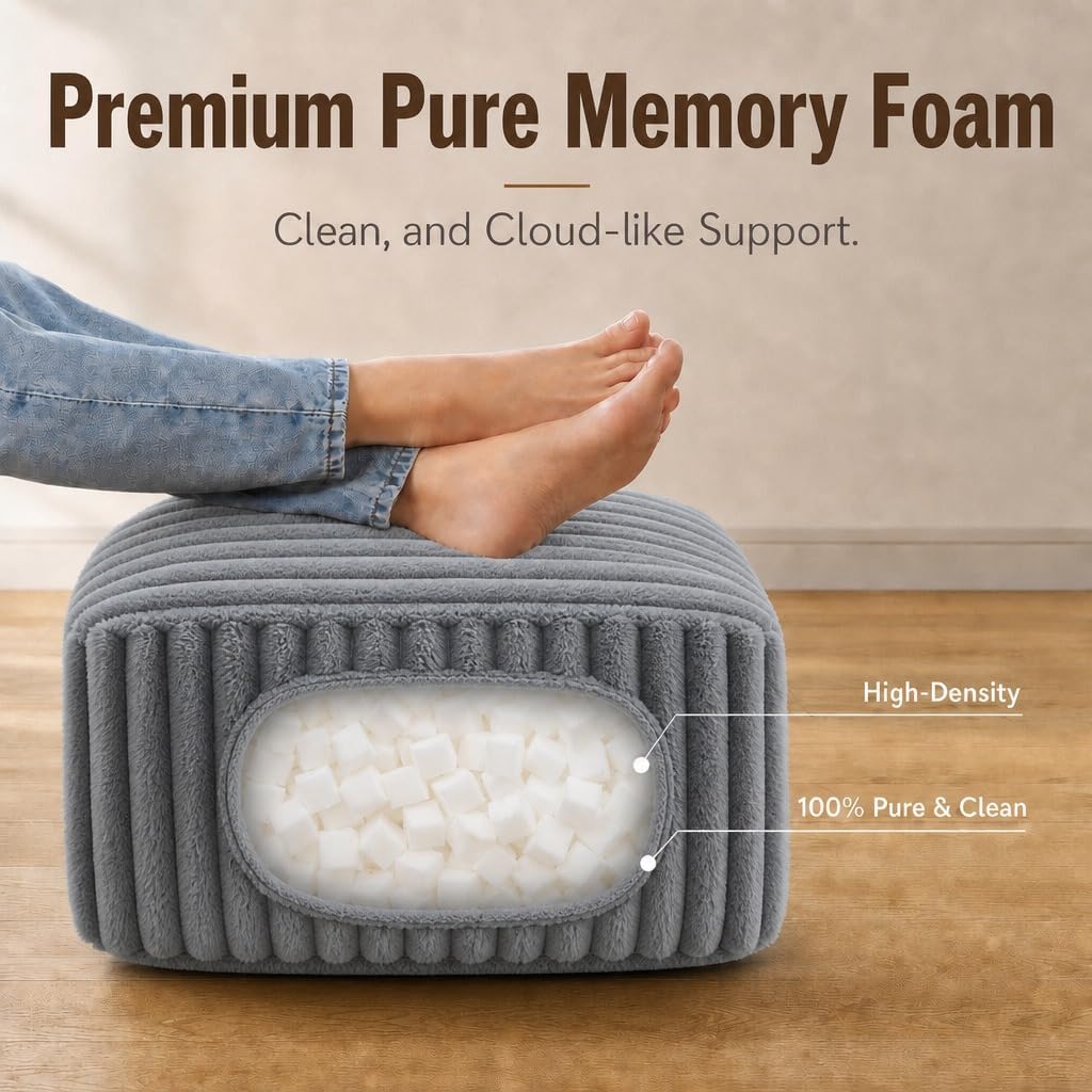 Stuffed Pouf Ottoman Soft Touch Poufs with Foam Chunk Filling Furry and Fluffy Detachable Pouf Foot Stool Storage Ottoman Floor Poufs Foot Rest for Living Room (Caramel, Round)