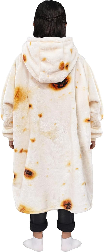 Waitu Wearable Blanket Sweatshirt Gifts for Women and Men, Warm and Cozy Giant Blanket Hoodie, Thick Flannel Blanket with Sleeves and Giant Pocket - Dark Gray
