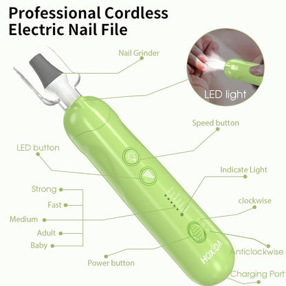 Hoxida Nail Drill Grinder for Senior Thick Toenail Manicure Pedicure Kit