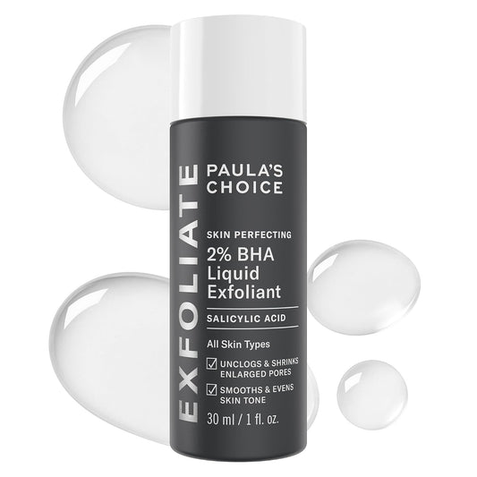 Paula's Choice SKIN PERFECTING 2% BHA Liquid Exfoliant with Salicylic Acid, Facial Polish for Pores, Wrinkles & Fine Lines, Suitable for Blackhead-Prone Skin, Fragrance-Free