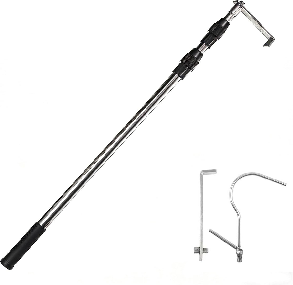 Cargo Grabber Reach Retriever Tool, 16-36 Inches Truck Bed Accessories Telescoping Pull Pole with Two Hooks, Used for Pickup Truck, SUV, Improve Efficiency and Portable