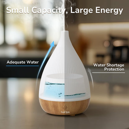 Ultrasonic Essential Oil Diffuser, Home Fragrance Aroma Diffuser with Auto Shut-Off, Color Change Night Light & Ultra-Quiet Operation, BPA-Free Portable Aromatherapy Humidifier for Home (Black)