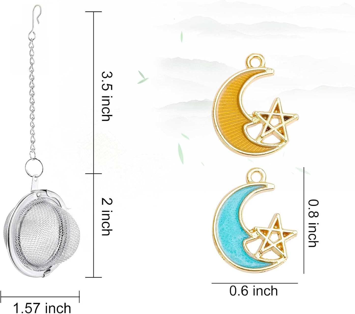 Stainless Steel Mesh Tea Infuser, 2.1 inch Tea Ball with Honey Bee Pendant Tea Strainer Tea Diffuser Tea Steeper for Filtering Tea,Tea Infusers for Loose Tea (Bee, 2PC)