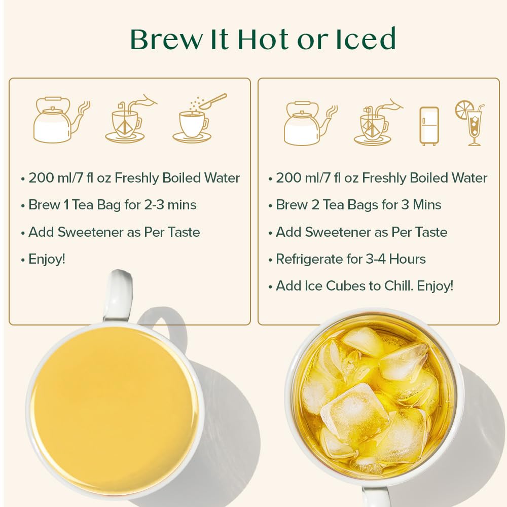 VAHDAM Organic Turmeric Ginger Herbal Tea Bags (100 Pyramid Tea Bags) Caffeine Free, Non GMO | 100% Pure Herbal Blend - Savory & Spicy, Plant-Based Teabags | Resealable Ziplock Pouch
