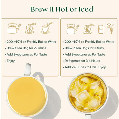 VAHDAM Organic Turmeric Ginger Herbal Tea Bags (100 Pyramid Tea Bags) Caffeine Free, Non GMO | 100% Pure Herbal Blend - Savory & Spicy, Plant-Based Teabags | Resealable Ziplock Pouch