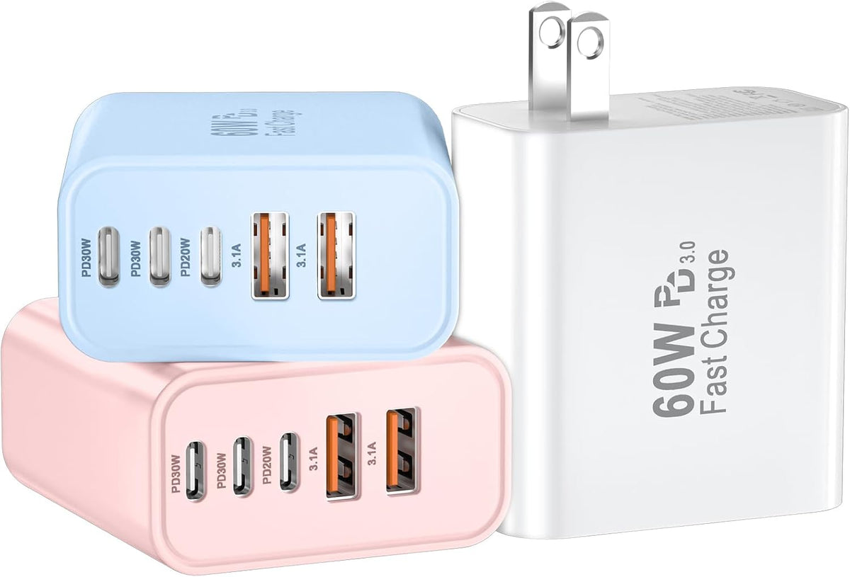 USB C Charger Block Fast Charging, 60W Phone Charger USBC Wall Plug Adapter