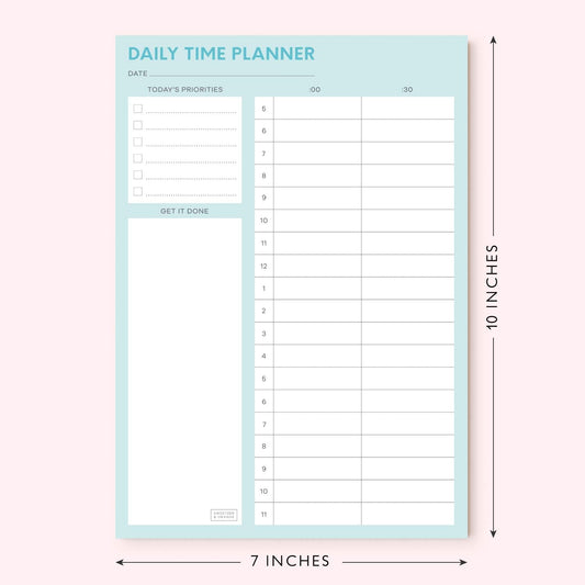 Sweetzer & Orange Time Block Planner. Undated Organizer To Do List Notepad. 7x10” Day Scheduler Productivity Task Pad. Checklist Diary, Work Journal, Appointment Pad, Daily To Do List Daybook