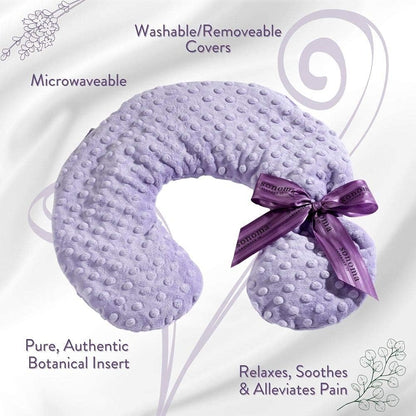 Sonoma Lavender Luxury Lavender Heatable/Chillable Neck Pillow, Microwaveable for Neck and Shoulders with Removable Washable Covers, Great for Relaxation and Pain Relief (Angora Platinum)