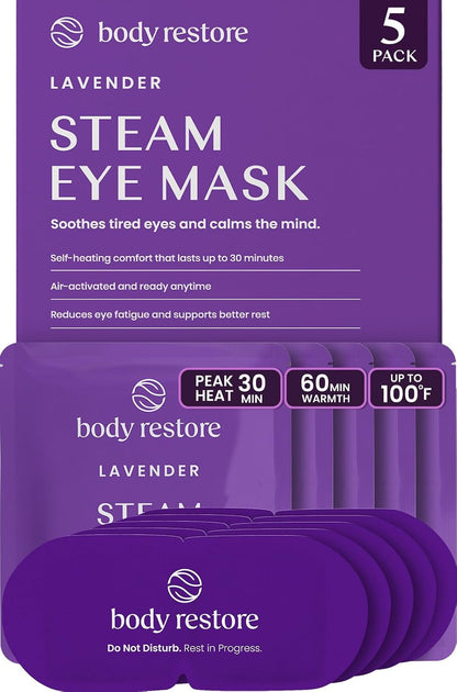 Body Restore Heated Eye Mask for Dry Eyes 30 Pack – Fathers Day Gift for Dad, Birthday Gifts for Women and Men, Self Heating Warm Compress, Relaxation – Variety