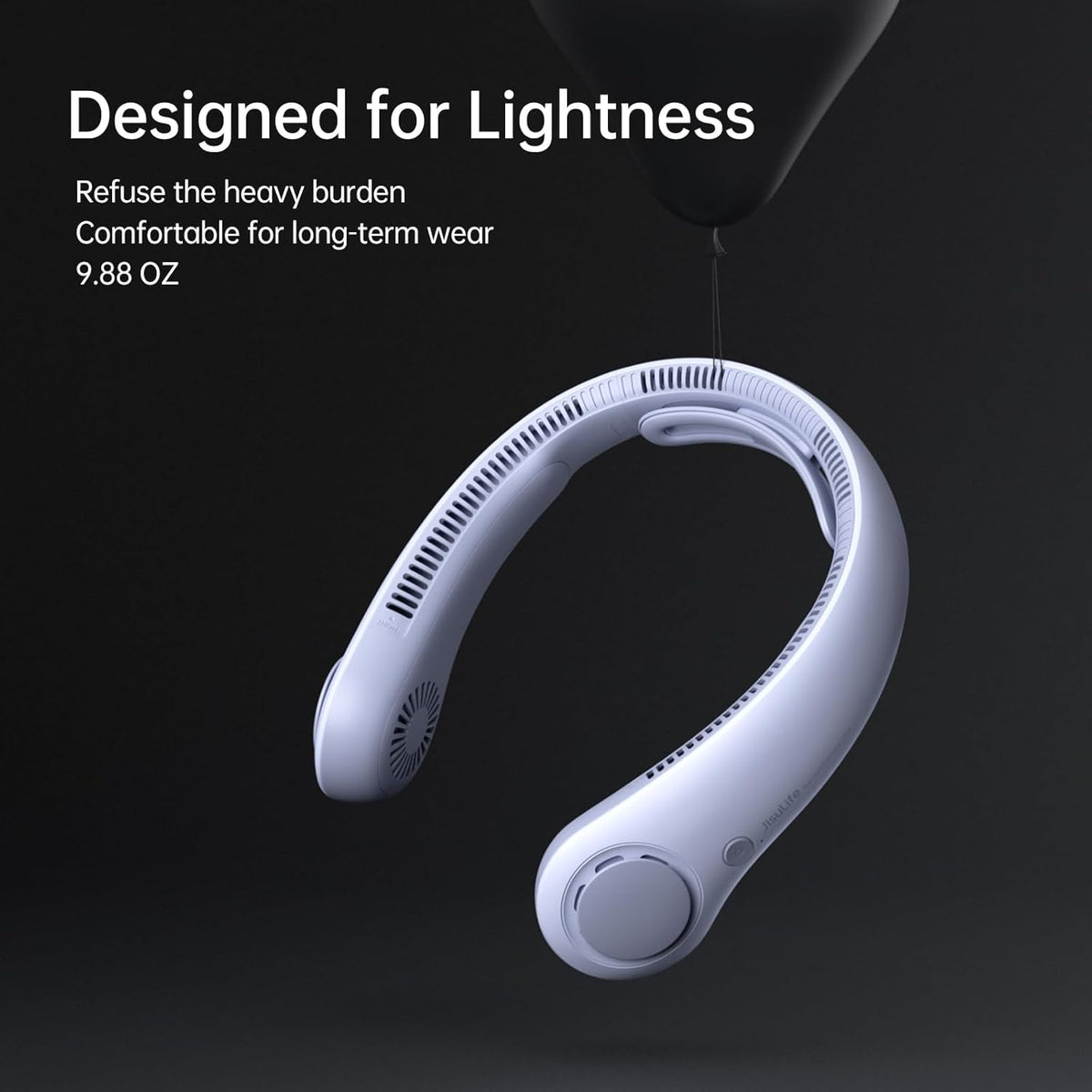 JISULIFE Portable Neck Fan Upgraded: Neckbrace Hands-Free, 5-Speed 5000 mAh
