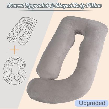 60 Inch Pregnancy Pillow for Sleeping, Extra Large U Shaped Body Pillow, Maternity Pillow for Pregnant Women with Velvet Cover (Dark Grey)