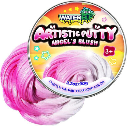 WATERELF Galaxy Putty Slime for Kids - Children's Day Gift, Fidget Sensory Artistic Therapy Putty Toys for Boys Girls Adults, Stress Relief Non-Sticky, 3.11 Inch 3.2 Oz – Golden/Red