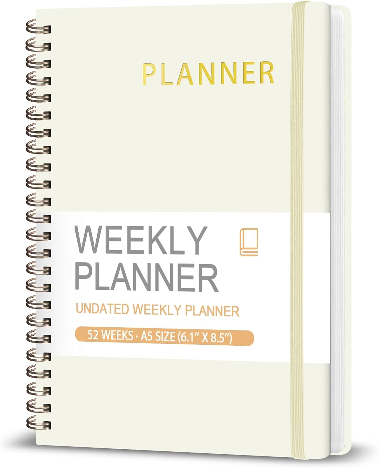 Undated Weekly Planner, Weekly To Do List Notebook, A5 Daily Planner | Office School Supplies, Spiral Binding, Inner Pocket, Goal, Organizer, Habit Tracker