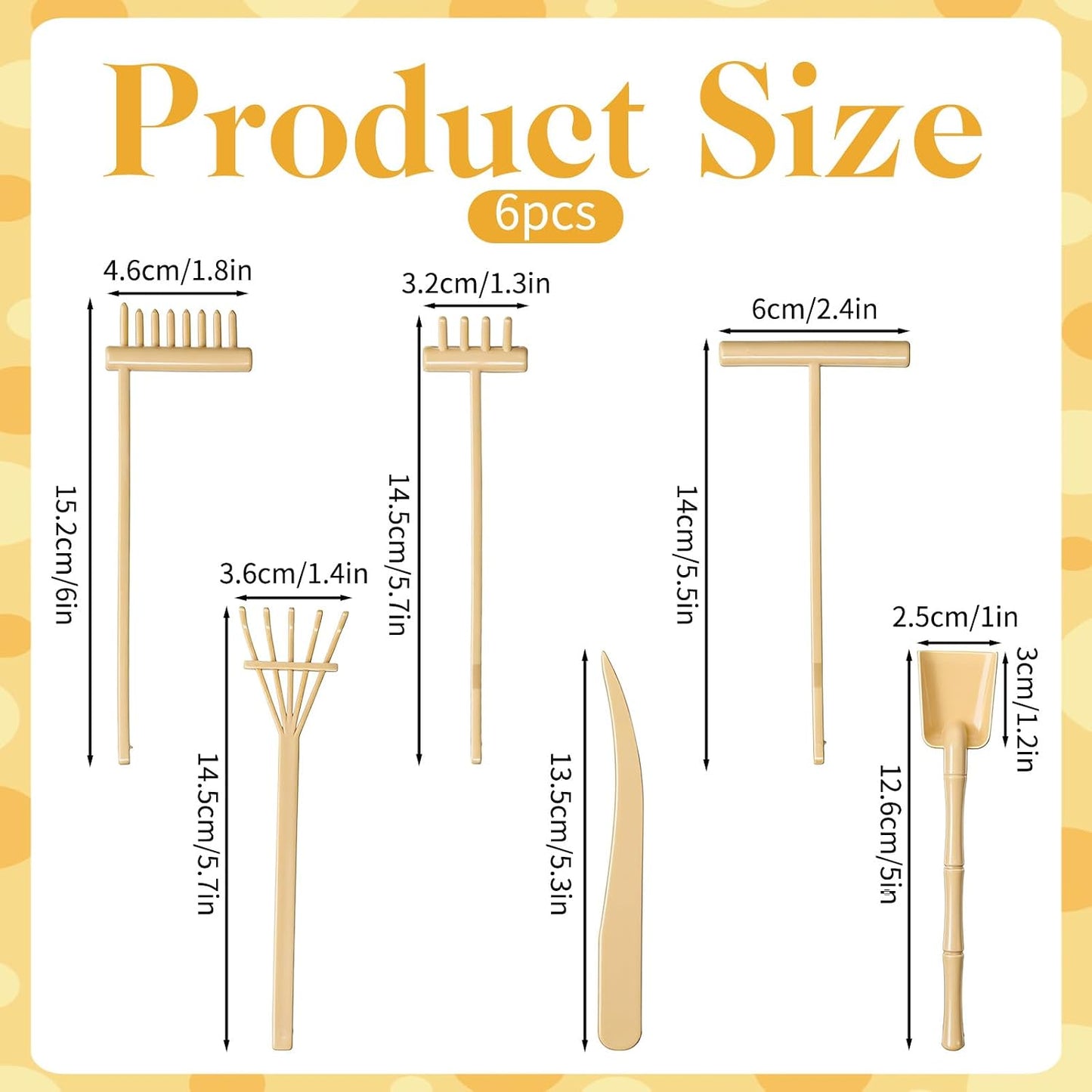 6 Pcs Mini Zen Garden Rake Tool, Mini Zen Garden Accessories Desktop Sand Rock Push, DIY Sand Decor for Home, Office, Desk, Gardens Decoration