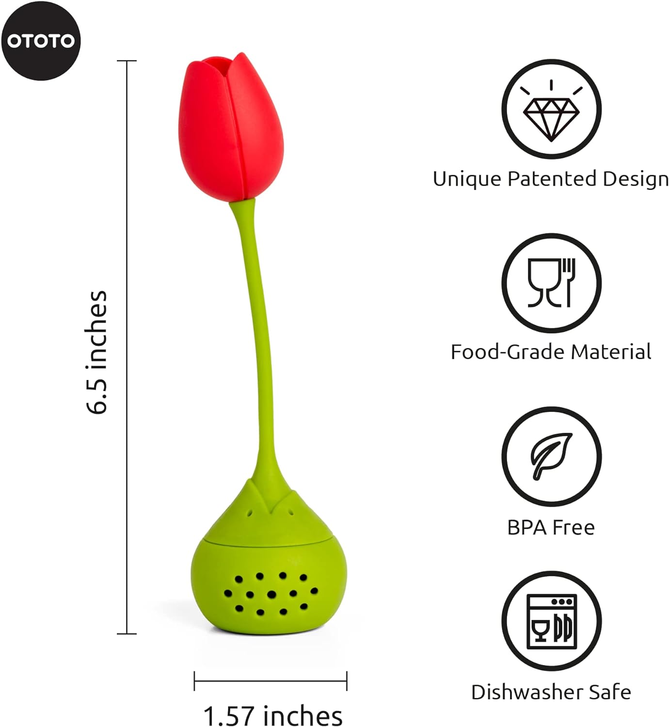 OTOTO Louie Cat Tea Infuser - Cats Loose Leaf Steeper & Diffuser, Tea Strainer Accessories, Cute Gifts for Cat Lovers, White Elephant Gifts, Cute Kitchen Accessories