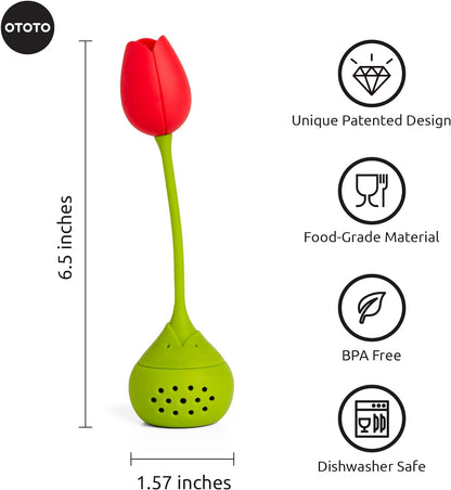 OTOTO Louie Cat Tea Infuser - Cats Loose Leaf Steeper & Diffuser, Tea Strainer Accessories, Cute Gifts for Cat Lovers, White Elephant Gifts, Cute Kitchen Accessories