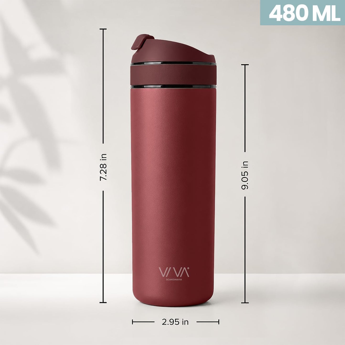 VIVA Recharge Tea Infuser Bottle, 16 oz Insulated Stainless Steel Travel Tea Tumbler with Infuser for Loose Leaf, Hot & Cold Tea & Coffee, Patented Steep Control, Leak-Resistant Lid - Mustard