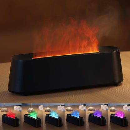 YALEDI Essential Oil Diffuser, Fireplace Flame Fire Oil Diffuser, 250ml Cool Mist Aromatherapy Humidifier, Scent Diffuser with 7 Colors Light, Remote Control, Timer & Auto-Off for Home, Room (Black)