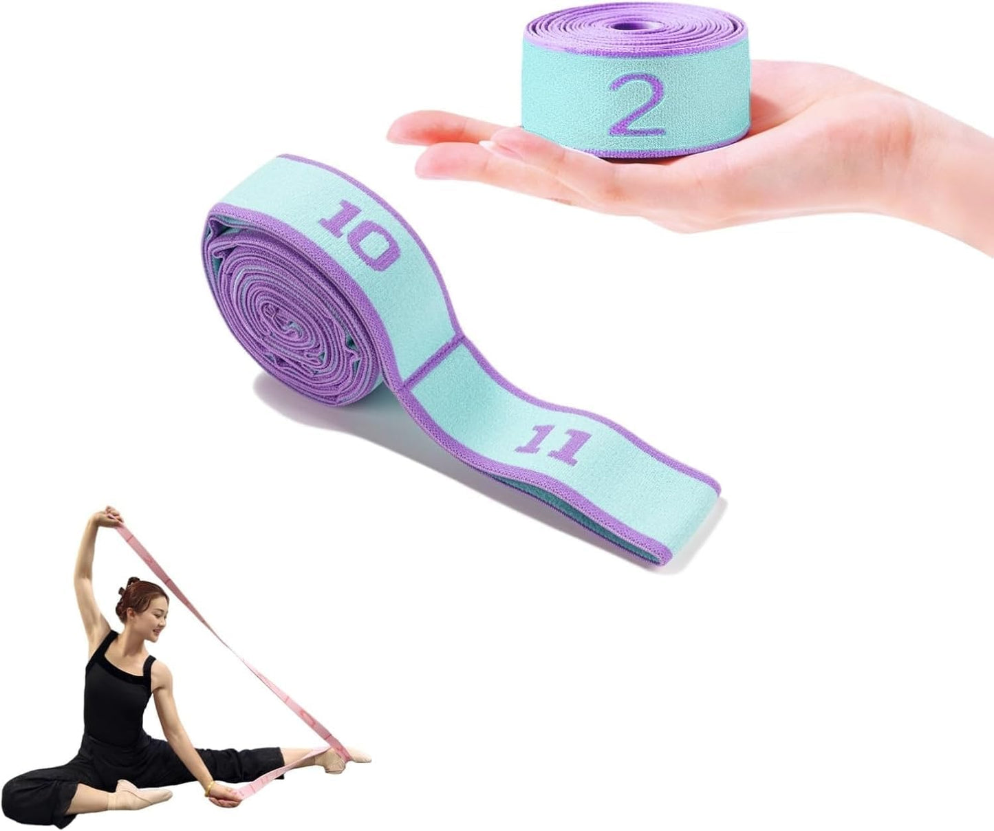 Multi-Loop Stretch Band - Yoga, Pilates, Ballet, and Physical Therapy Stretching Strap for Flexibility, Leg Stretching, and Exercise - Durable Stretching Equipment