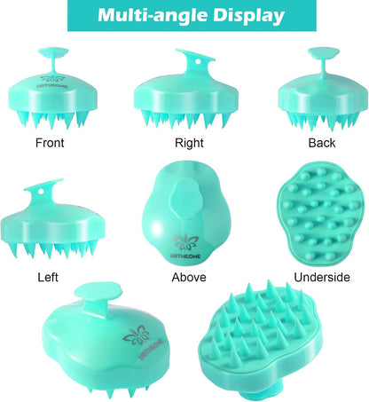 URTHEONE Soft Silicone Hair Scalp Massager Shampoo Brush for Wet Dry Oily Curly Straight Thick Thin Rough Long Short Natural Men Women Kids Pets Hair Care Tools（Pink