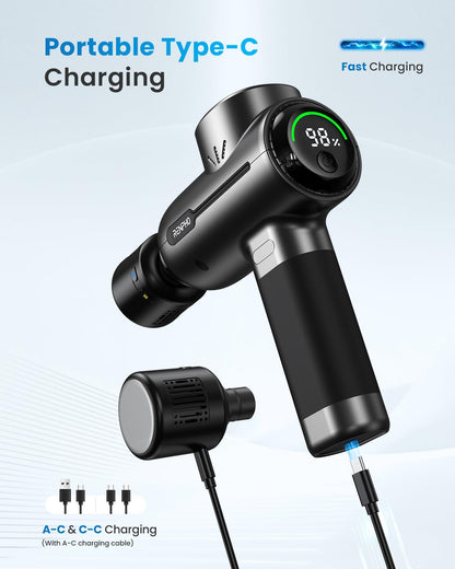 RENPHO Active+ Massage Gun, App-Controlled Guided Courses, Bluetooth