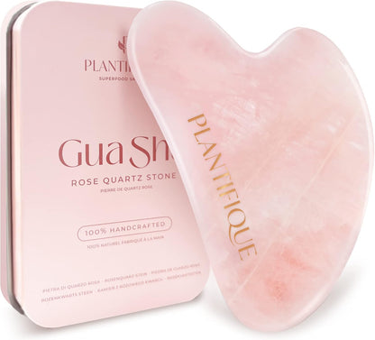 PLANTIFIQUE Stainless Steel Gua Sha and Ice Roller for Face & Body - Cooling Facial Tool Set to Reduce Puffiness, Improve Lymphatic Drainage & Soothe Skin