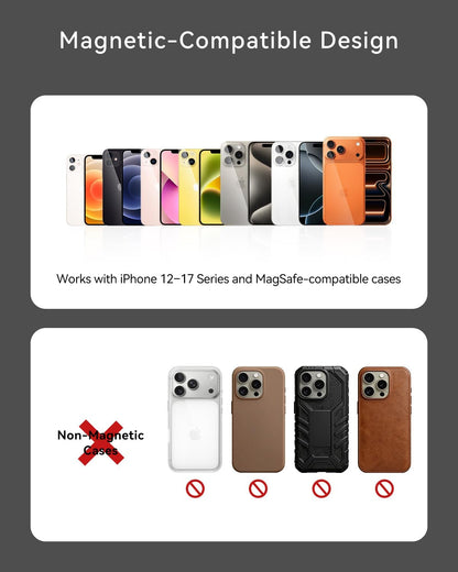 Magnetic Wallet for MagSafe, Pop-Up, RFID, Carbon Fiber-Style Texture