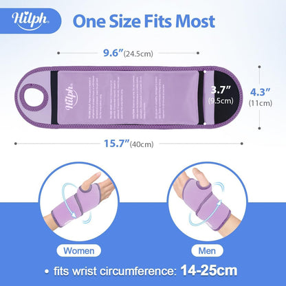 Hilph Wrist Ice Pack Wrap for Carpal Tunnel Relief, FSA Eligible HSA, Reusable Wrist Hot & Cold Therapy Brace for Hand Injuries, Arthritis, Tendonitis, Surgery Recovery Items Gifts Men Women, Blue