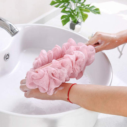 Back Scrubber for Shower, Loofah Long Handle Bath Body Brush, Soft Nylon Mesh Sponge On a Stick for Shower Men Women Kids Elderly, Exfoliating Scrub Cleaning Luffa for All Kinds of Skin(Blue)