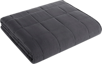 L'AGRATY Weighted Lap Pad 7lb: Small Weighted Blanket for Adults - Cooling Portable Travel Blanket for Relaxation Sleeping - Washable All-Season (29" x 24")