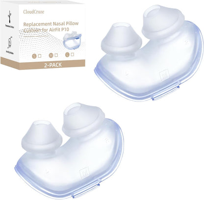 3 Packs Replacement Nasal Pillow Cushion for ResMed AirFit P10, Ultra-Soft Silicone, Better Sealing, Minimize Leakage, Reduce Pressure Points, CPAP Supplies Accessories, Size Large