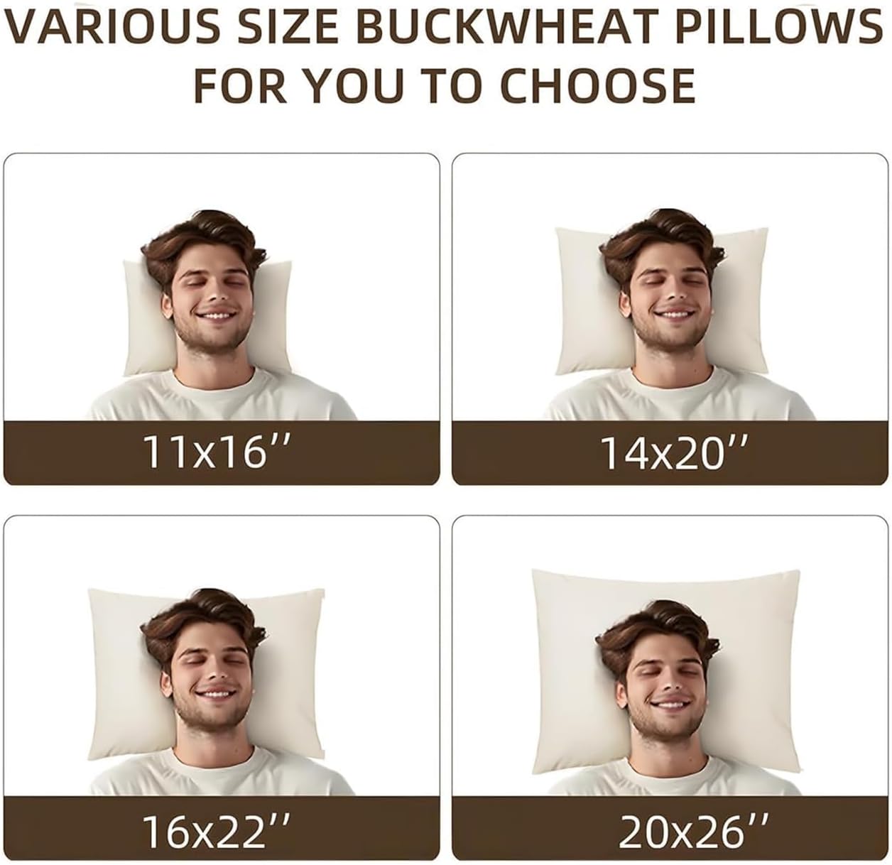 LOFE® Organic Buckwheat Pillow for Sleeping with Organic Cotton Pillowcase | Adjustable Height for Neck Pain Relief, 20x26'' For Side/Back Sleepers, Cooling Pillow, Machine Washable Pillowcase