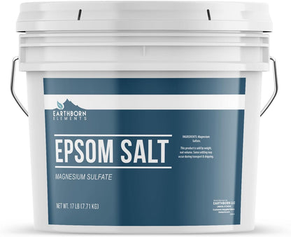 Earthborn Elements Epsom Salt (1 Gallon), Resealable Bucket, Magnesium Sulfate Soaking Solution, All-Natural