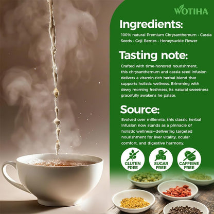 WOTIHA 60 Count Premium Lemon Balm Tea Bags - 100% Pure Natural Leaves, Lemony Citrusy Flavor, Supports Calming & Digestion, Caffeine-Free, Additive-Free, Sugar-Free, Vegan Non-GMO