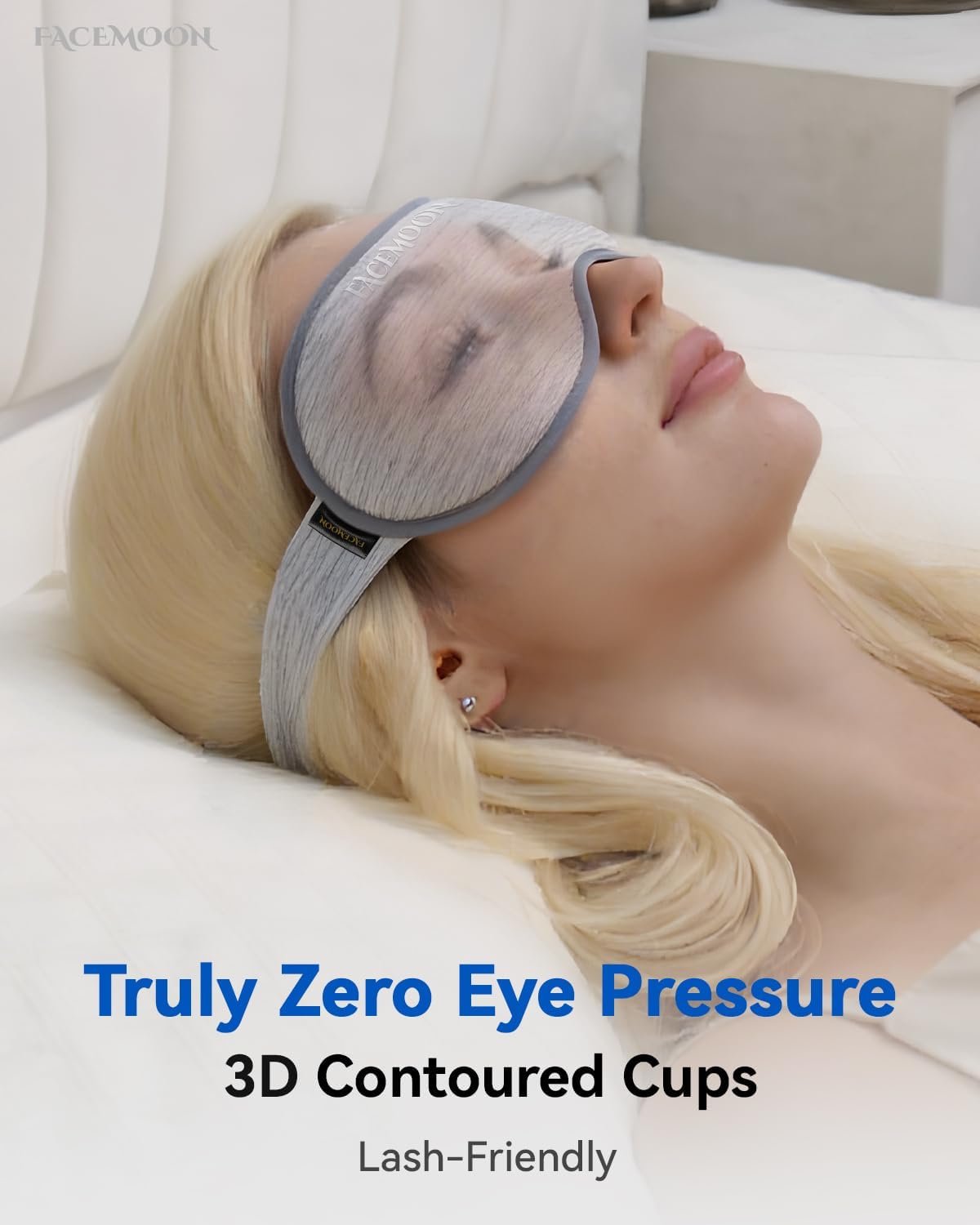 Weighted Blackout Sleep Mask for Men, 3D Contoured Zero Eye Pressure, Lash-Friendly Deep Eye Cups, Adjustable Slide Buckle Strap, Office Nap & Business Travel Essential, Relaxation Gift for Him(Black)