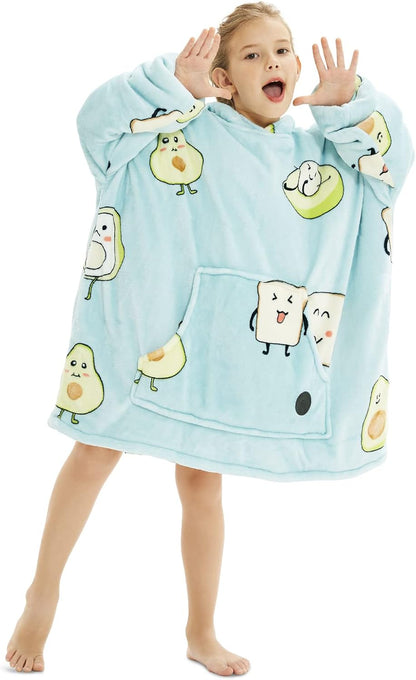 THREE POODLE Wearable Blanket Hoodie for Women, Oversized Sherpa Sweatshirt Blanket for Adults Men, Cozy Hooded Blankets, Gifts for Teen Girls Women Mom Sister
