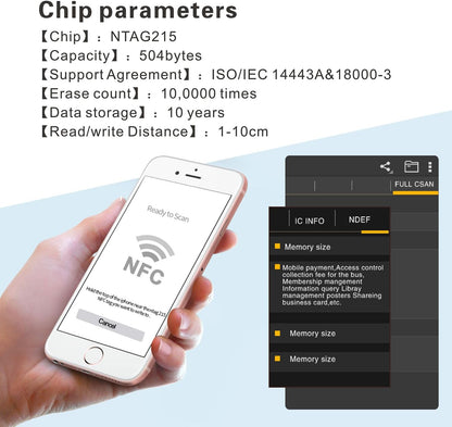 10pcs NFC Tags Keychain Ntag215 NFC Chips Programmable NFC Fob NFC Key Fob NFC Card Compatible All NFC Enabled Mobile Phones & Devices