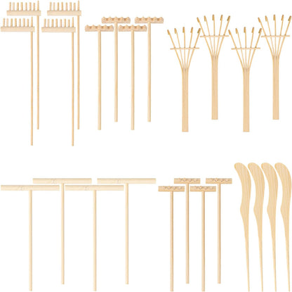 24 PCS Mini Zen Garden Rake Tools, Zen Garden Accessories, Zen Garden Tools Bulk Zen Garden Bamboo Sand Rake Set for Home, Office Decor and Meditation Tools