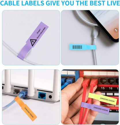 300 Pcs Cable Labels, JIQEZNL Premium 10 Colors Wire Labels Electrical