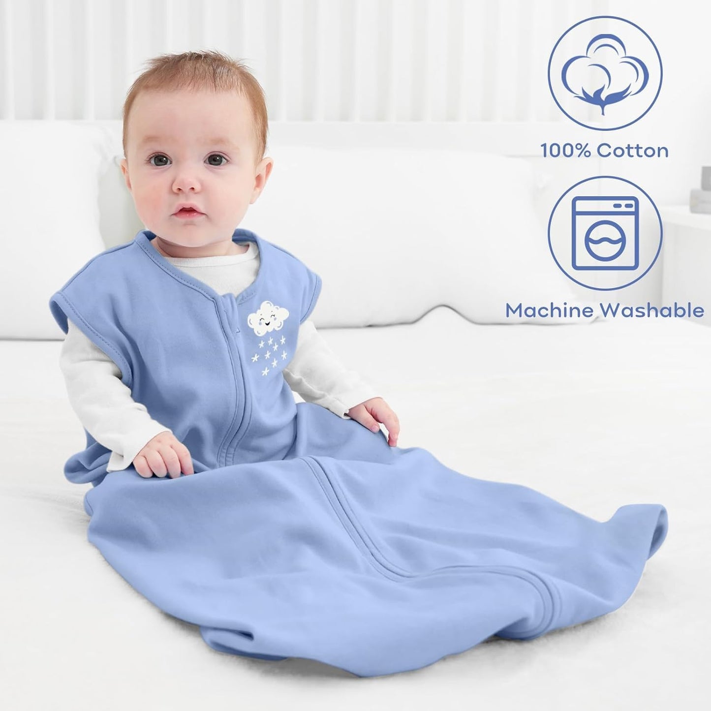 Yoofoss Baby Sleep Sack Baby Wearable Blanket 100% Cotton 2-Way Zipper Toddler Sleeping Sack