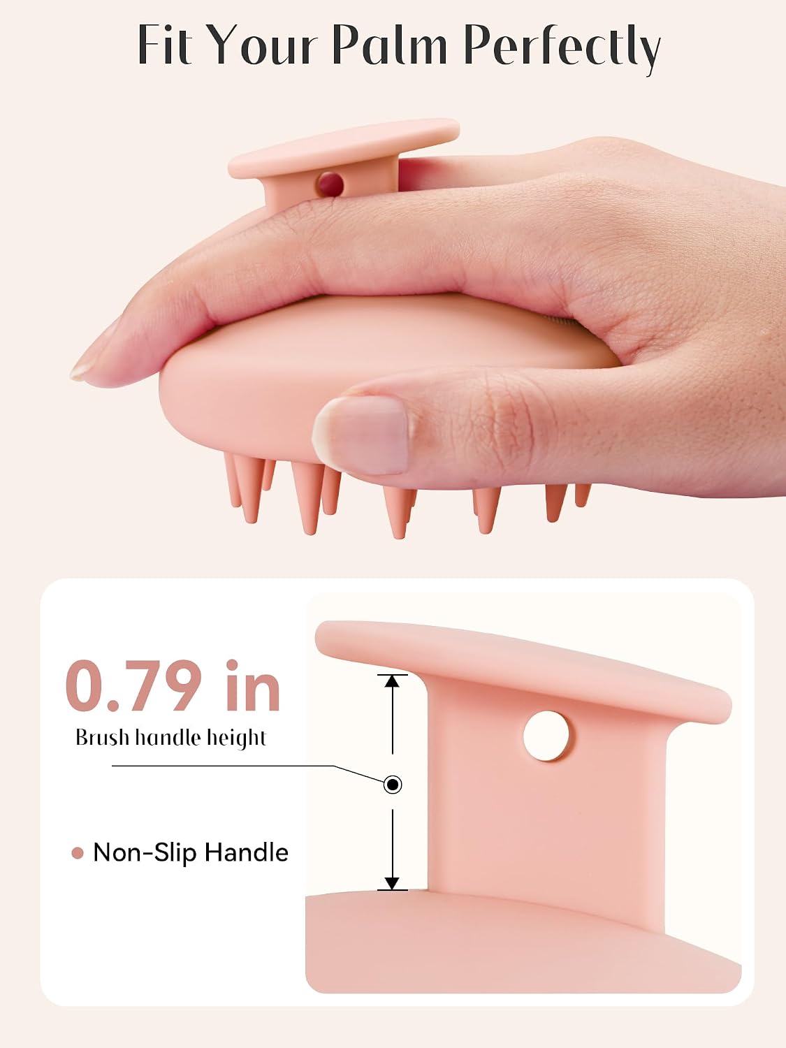 HEETA Scalp Massager Hair Growth, Scalp Scrubber with Soft Bristles, Integrated Silicone Design, Exfoliator for Dandruff Removal & Relaxation, Shampoo Brush Fit Wet Dry Hair Use, Black