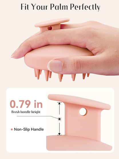 HEETA Scalp Massager Hair Growth, Scalp Scrubber with Soft Bristles, Integrated Silicone Design, Exfoliator for Dandruff Removal & Relaxation, Shampoo Brush Fit Wet Dry Hair Use, Black