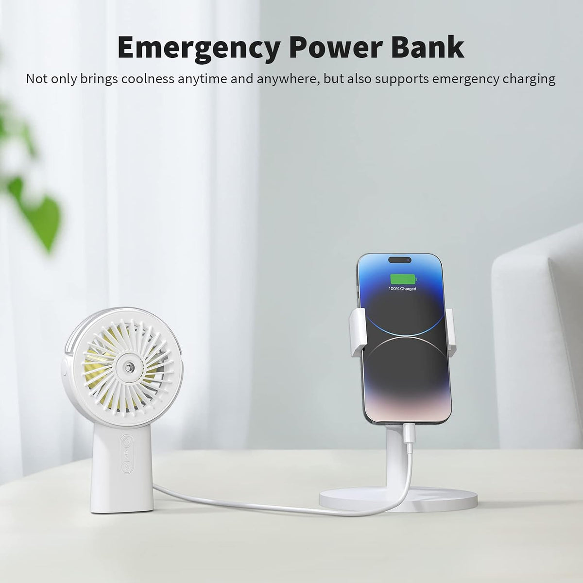 Otlonpe Handheld Misting Fan Portable, Small Personal Hand Held Rechargeable Mist Fan Water Spray, 4000mAh Battery Operated Hand Mister Fans 3-Speed, 4-15 Hrs Runtime for Travel Home Office Outdoor