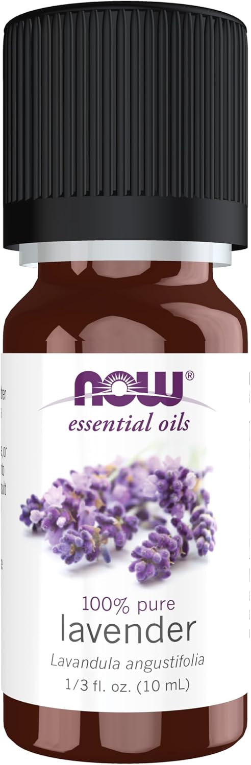 NOW Essential Oils, Lavender Oil, Soothing Aromatherapy Scent, Steam Distilled, 100% Pure, Vegan, Child Resistant Cap, 4-Ounce