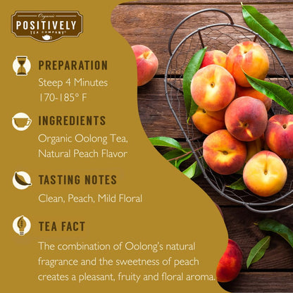 Positively Tea, Organic Peach Oolong Tea Bags, 20 Count