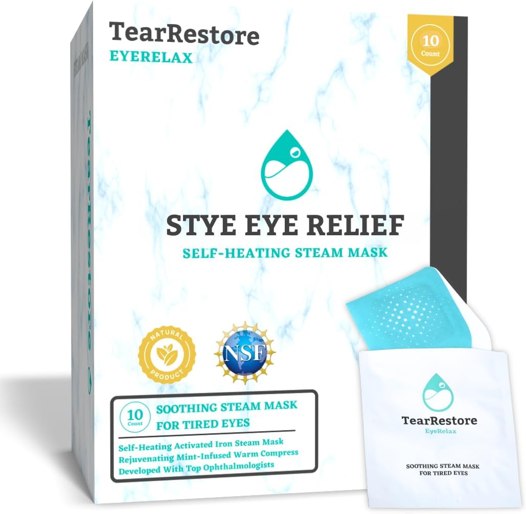 TearRestore EyeRelax Heated Eye Mask for Dry Eyes 30 Count Warm Compress