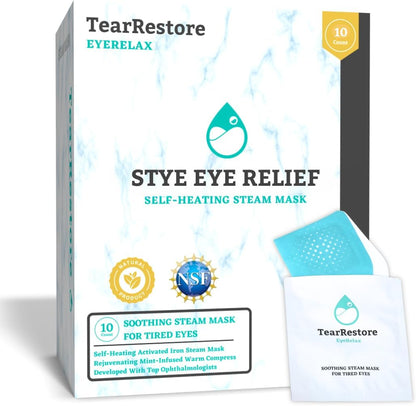 TearRestore EyeRelax Heated Eye Mask for Dry Eyes 30 Count Warm Compress