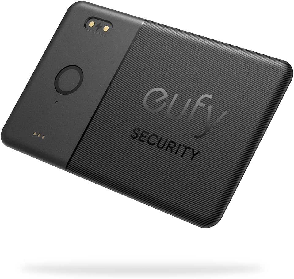 eufy Security SmartTrack Card E30 (Black, 1-Pack), Rechargeable, Works with Apple Find My (iOS Only), Bluetooth Tracker, Perfect for Wallet, Passport, and Laptop, Water Resistant