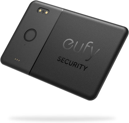 eufy Security SmartTrack Card E30 (Black, 1-Pack), Rechargeable, Works with Apple Find My (iOS Only), Bluetooth Tracker, Perfect for Wallet, Passport, and Laptop, Water Resistant